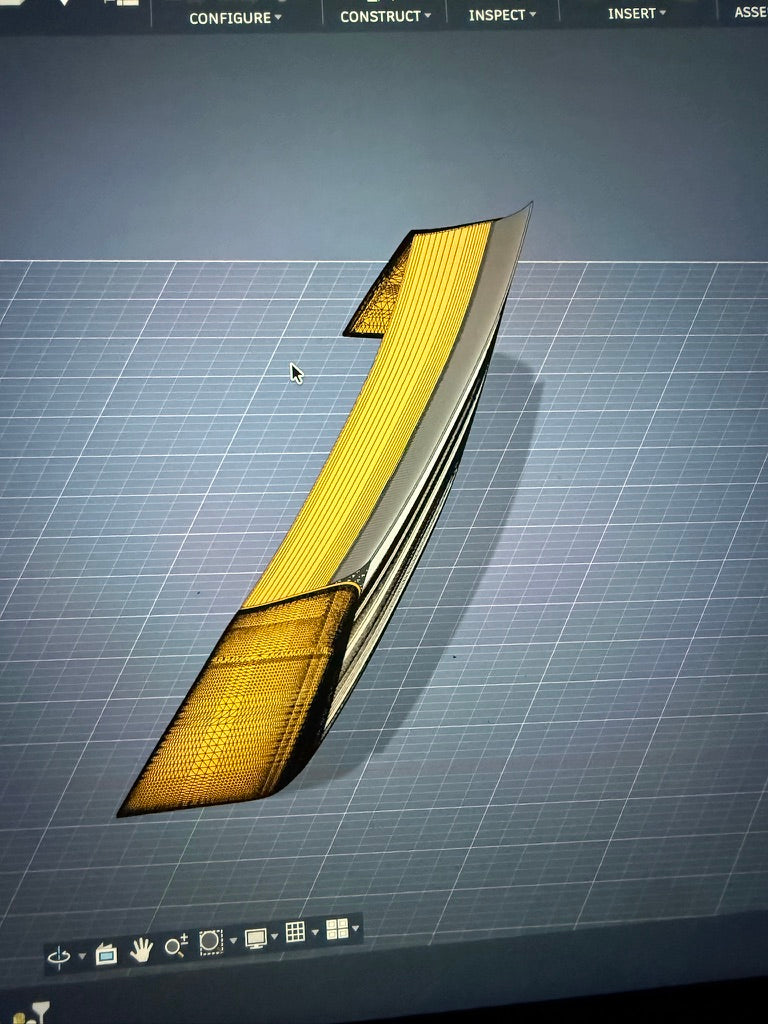 R129 rear high lift AMG duck spoiler - 3D CAD render