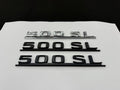 500 SL boot badge reproduction - finished 3D printed badges in chrome and matte black
