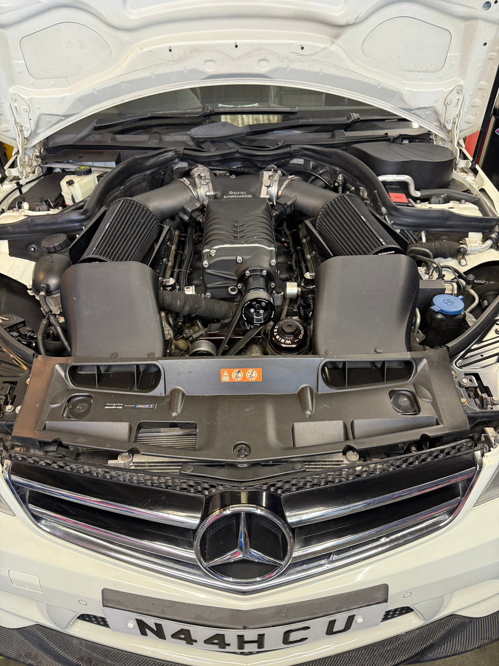 W204 C63 AMG performance inlet system close-up