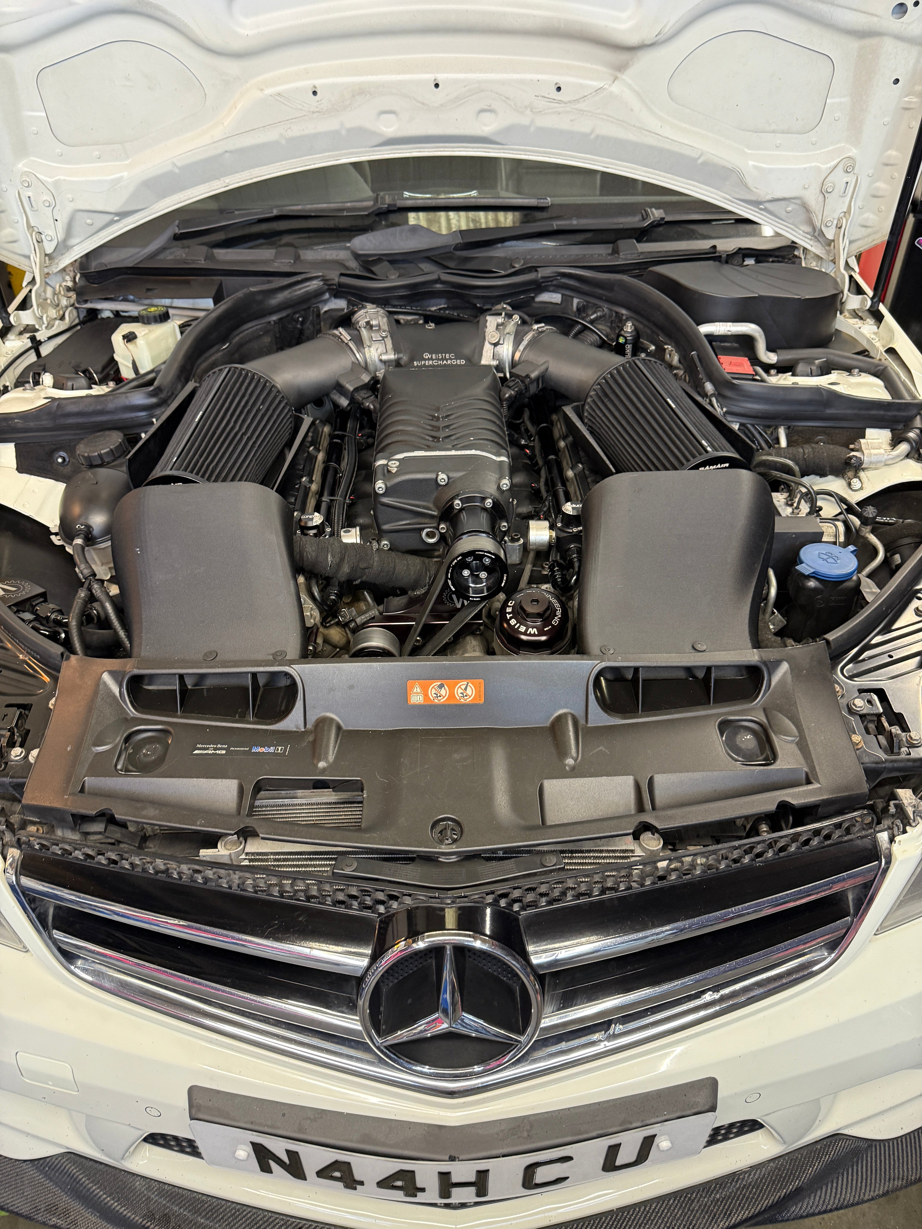 W204 C63 AMG performance inlet system close-up